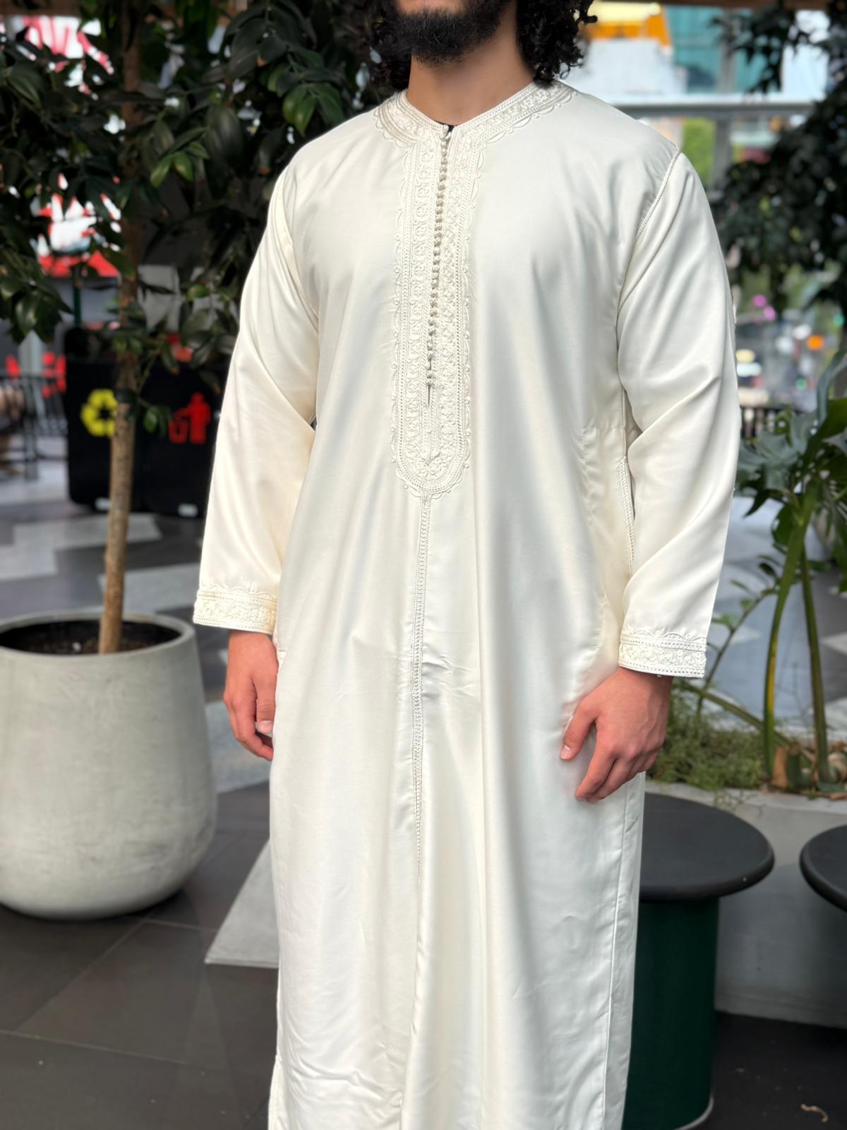 Premium Moroccan Thobe - White