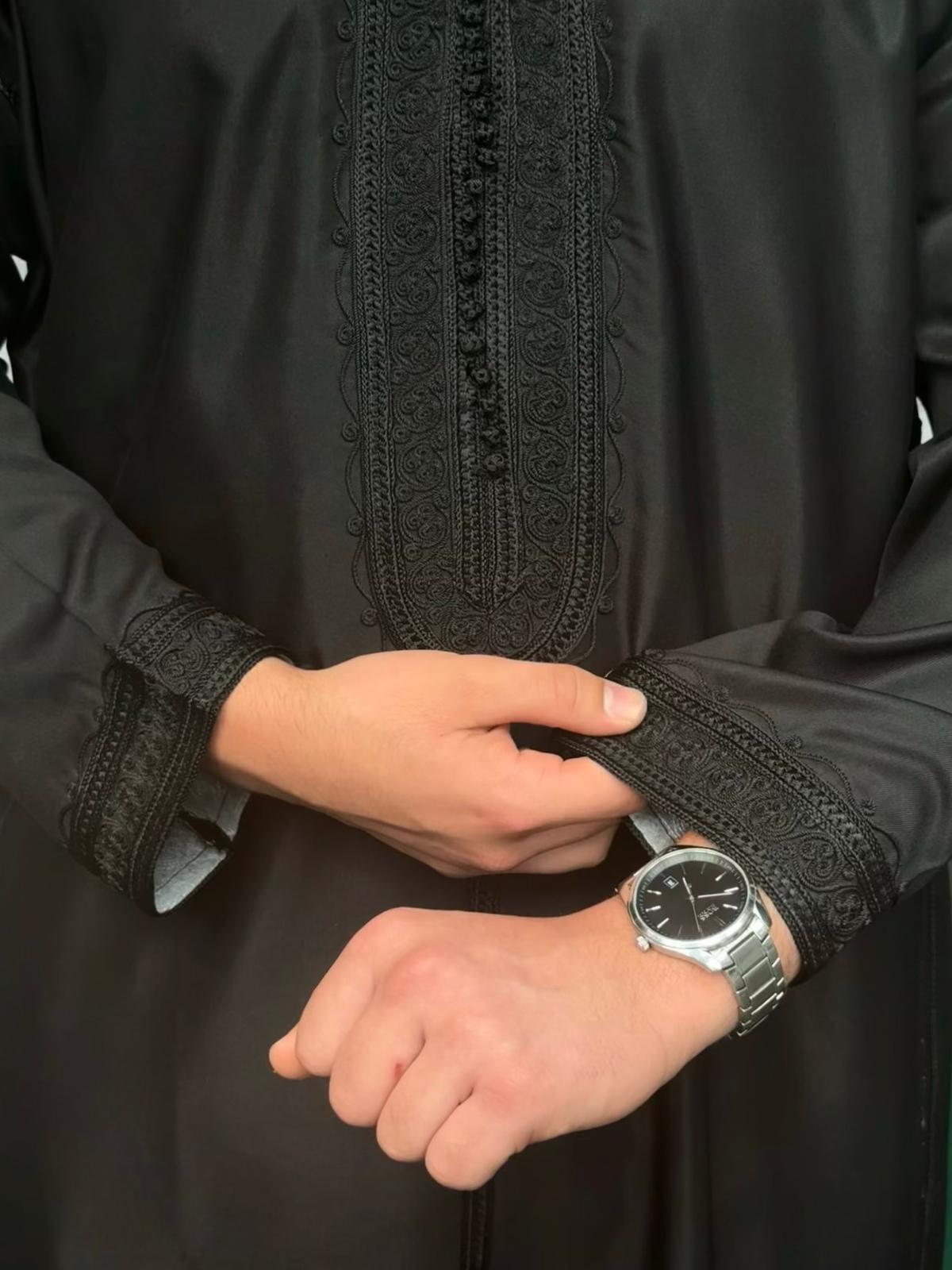 Premium Moroccan Thobe - Black